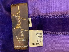 Rare Thierry Mugler "Limited Edition" Plush Deep-Violet Cotton-Velvet Jumpsuit