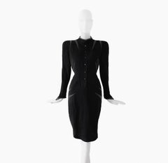 Rare Thierry Mugler SS 1988 Dress Black Iconic Dramatic Collectors Piece