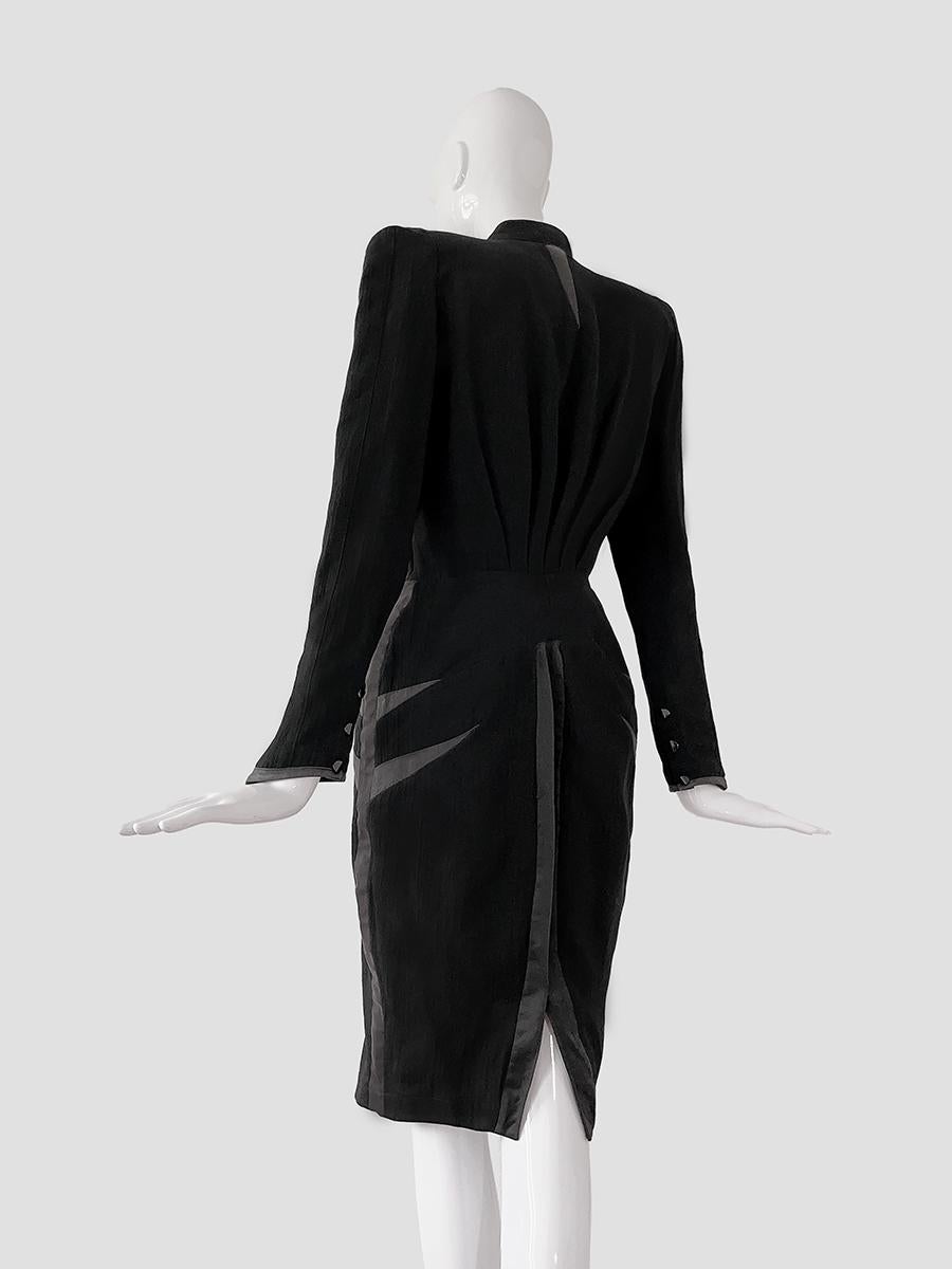 Rare Thierry Mugler SS 1988 Dress Black Iconic Dramatic Collectors Piece  For Sale 1