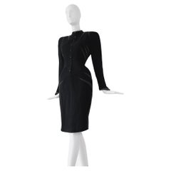 Vintage Rare Thierry Mugler SS 1988 Dress Black Iconic Dramatic Collectors Piece 