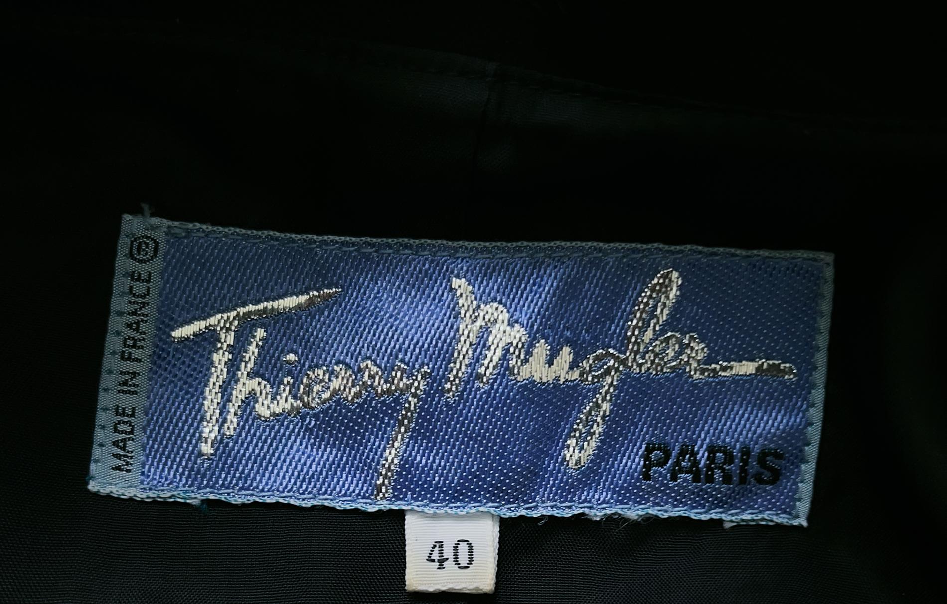 Rare Thierry Mugler SS 1992 Ruway Black Jacket Coat Blouse For Sale 7