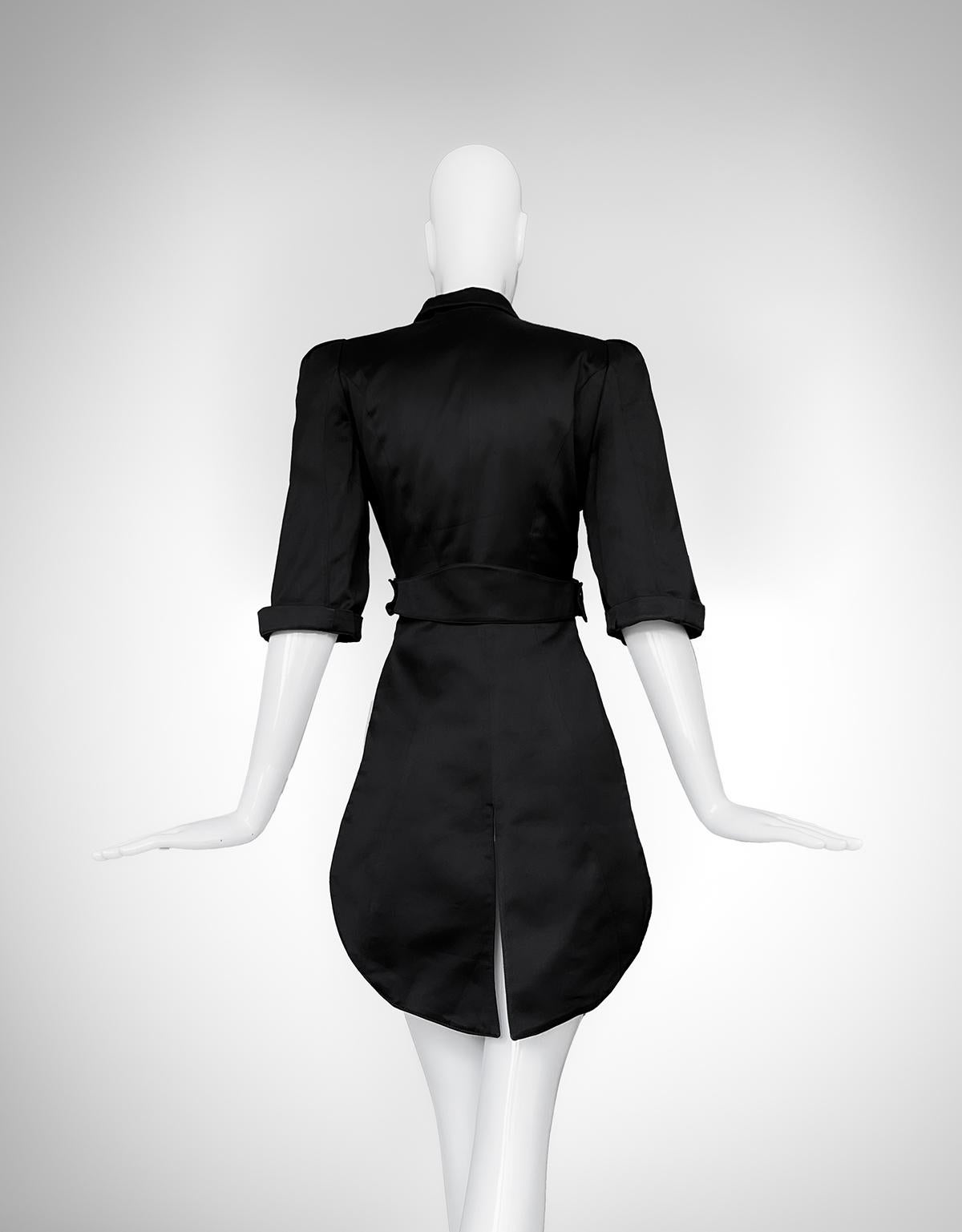 Rare Thierry Mugler SS 1992 Ruway Black Jacket Coat Blouse For Sale 5