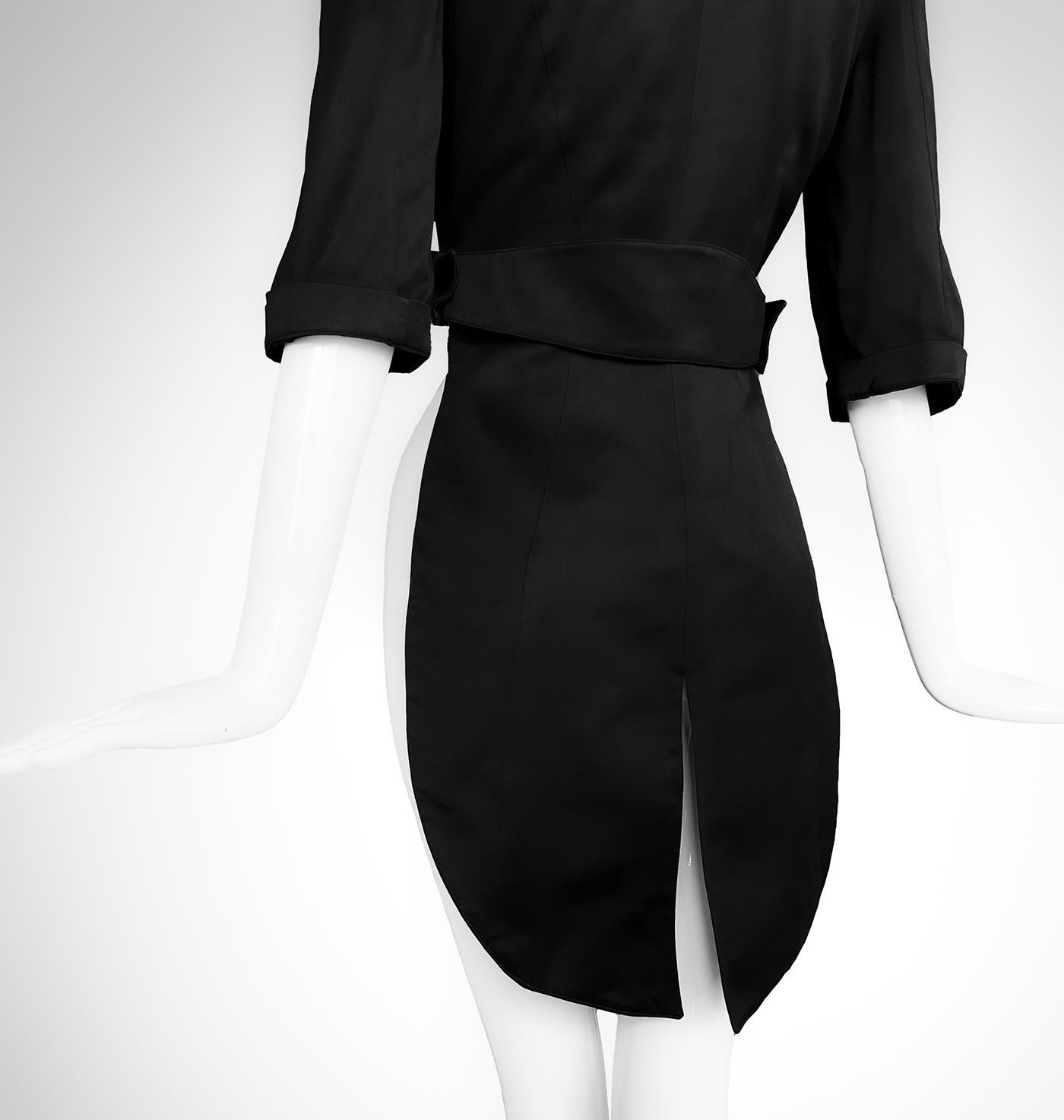 Rare Thierry Mugler SS 1992 Ruway Black Jacket Coat Blouse For Sale 6