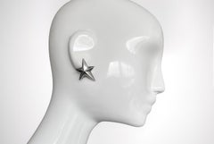 Rare Thierry Mugler Star Earrings Silver Metal ETOILE