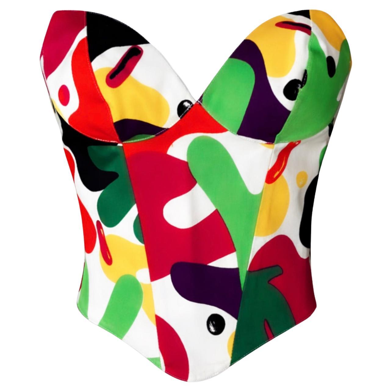 Seltenes Thieryr Mugler SS 1988 Été Africain Korsett-Oberteil Bustier