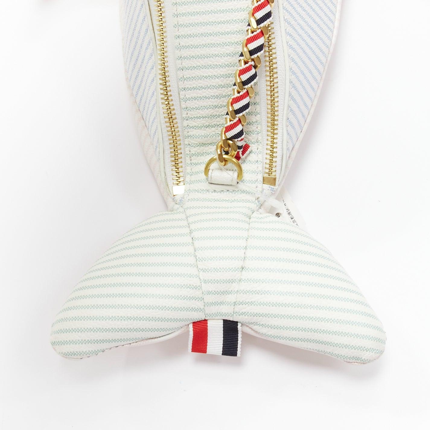rare THOM BROWNE Mini Dolphin pastel striped leather crossbody bag For Sale 2