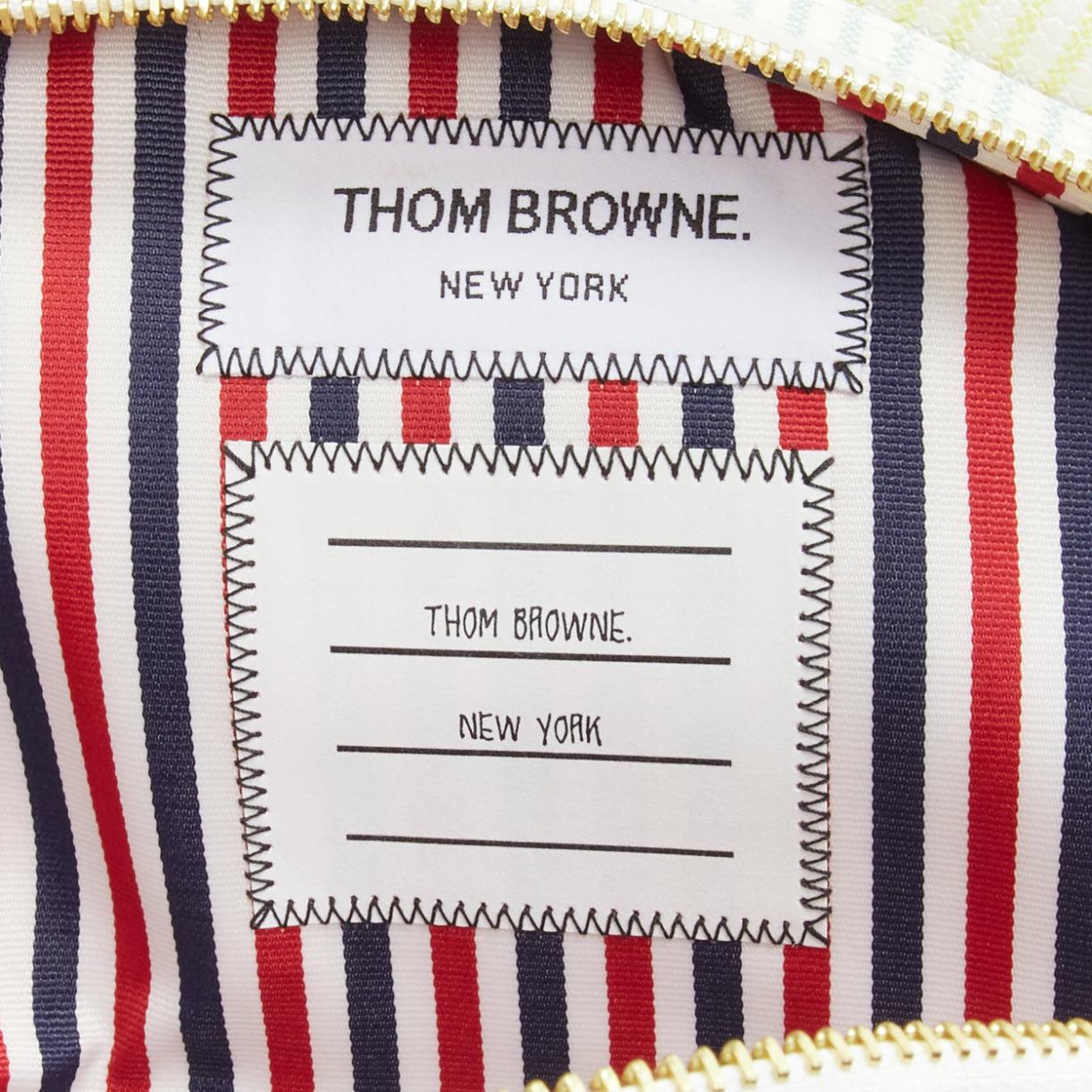 rare THOM BROWNE Mini Dolphin pastel striped leather crossbody bag For Sale 4