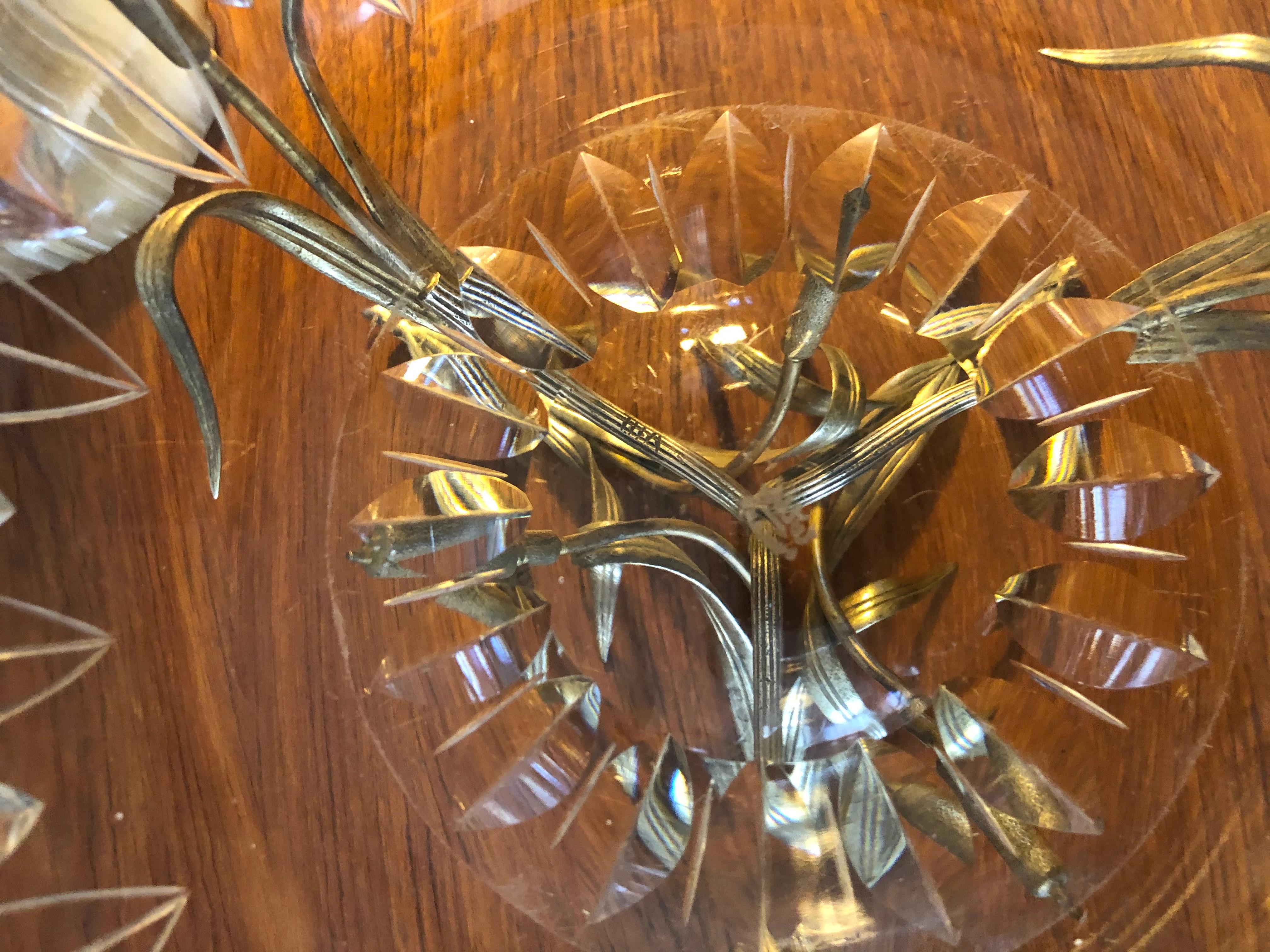 Rare Thomas Webb Cut Glass Centrepiece Bowl on Gilt Bronze Stand, England, 1950s For Sale 2