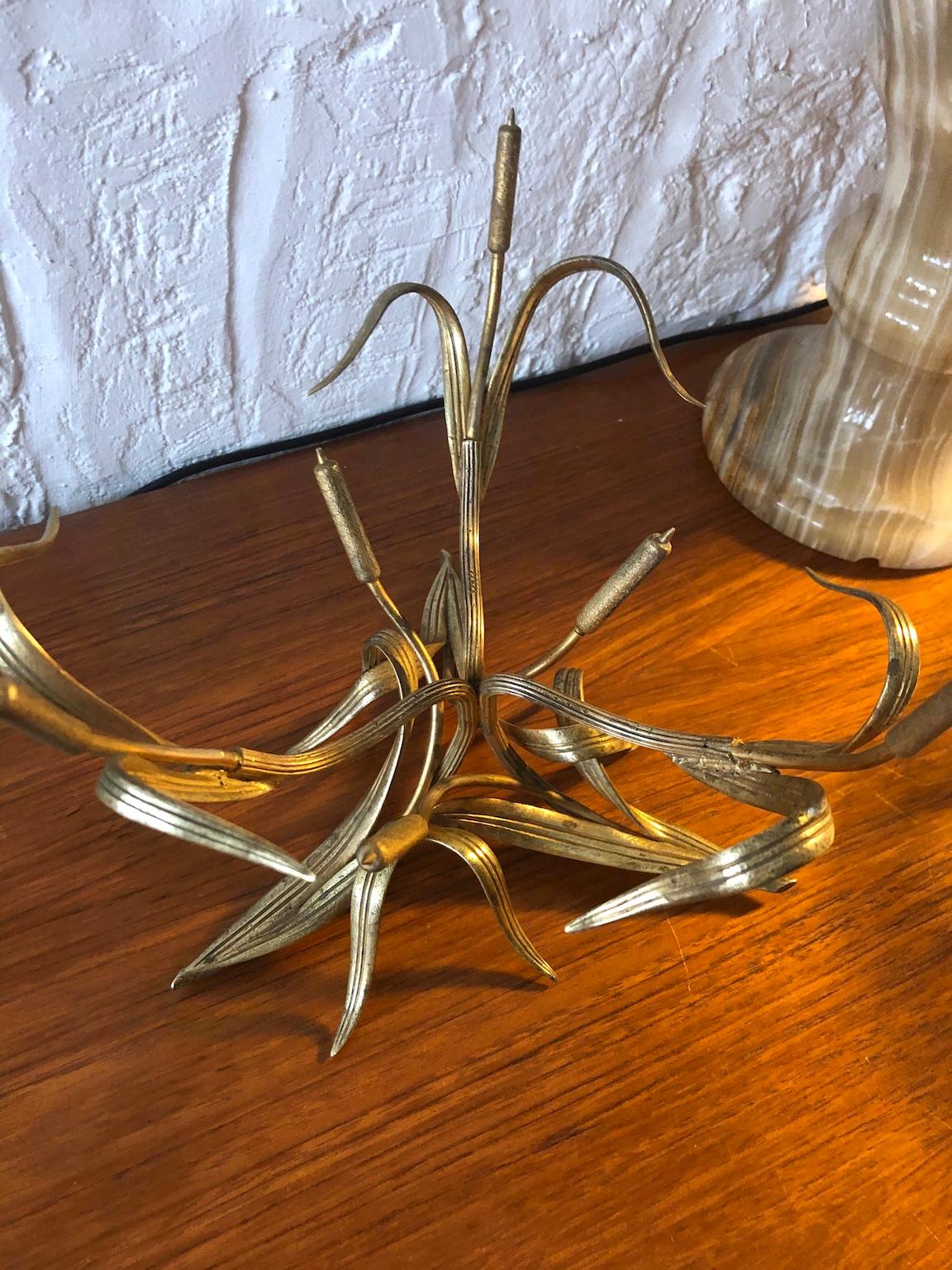 Mid-20th Century Rare Thomas Webb Cut Glass Centrepiece Bowl on Gilt Bronze Stand, England, 1950s For Sale