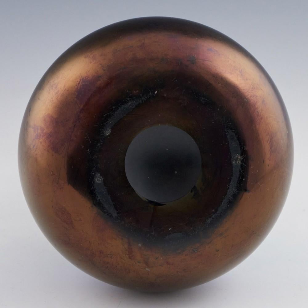 Rare Thomas Webb Iridescent Bronze Glass Amphora Vase c1880 2