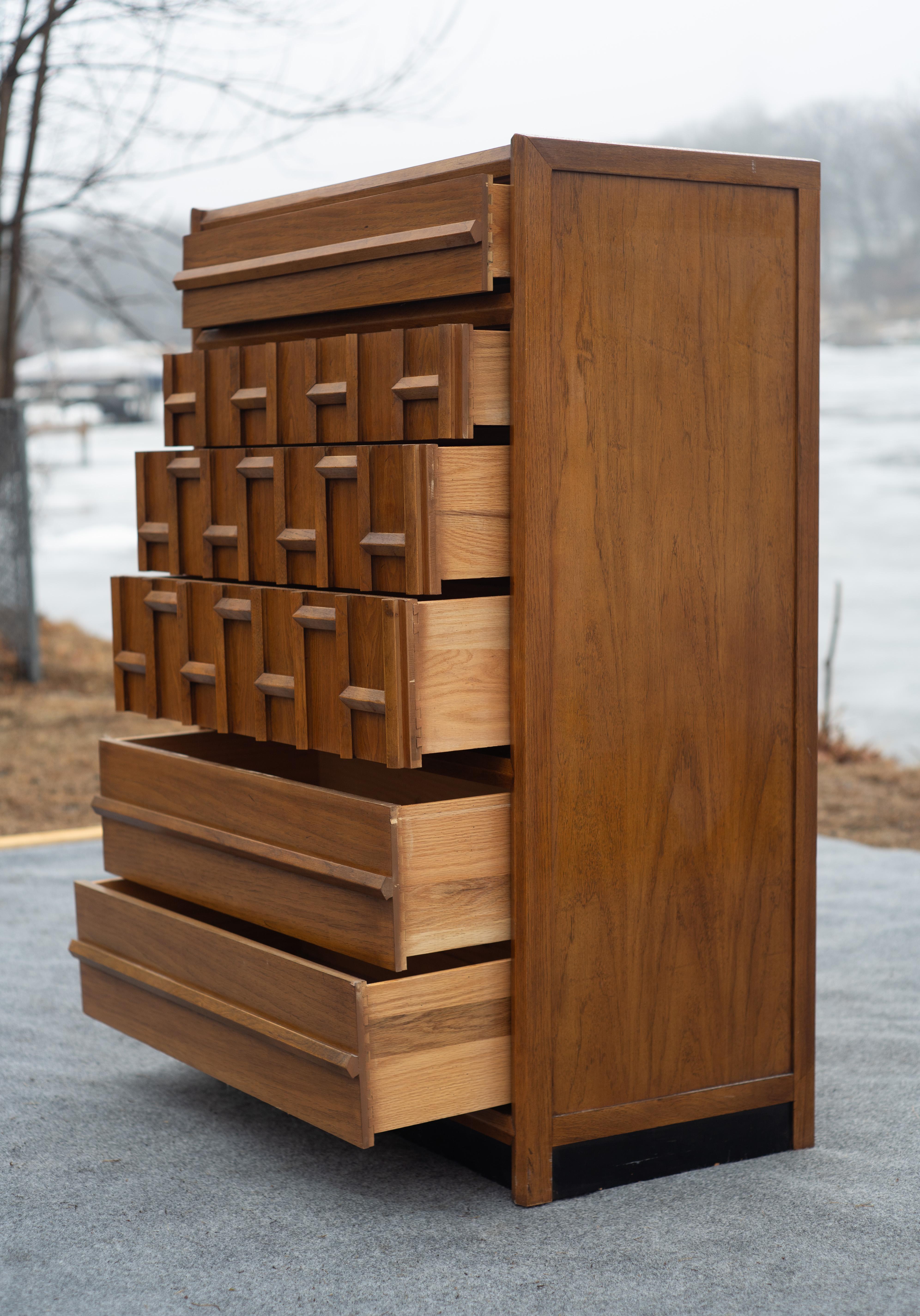 Rare Thomasville Carved Walnut Gentleman's Chest or Tall Dresser 1