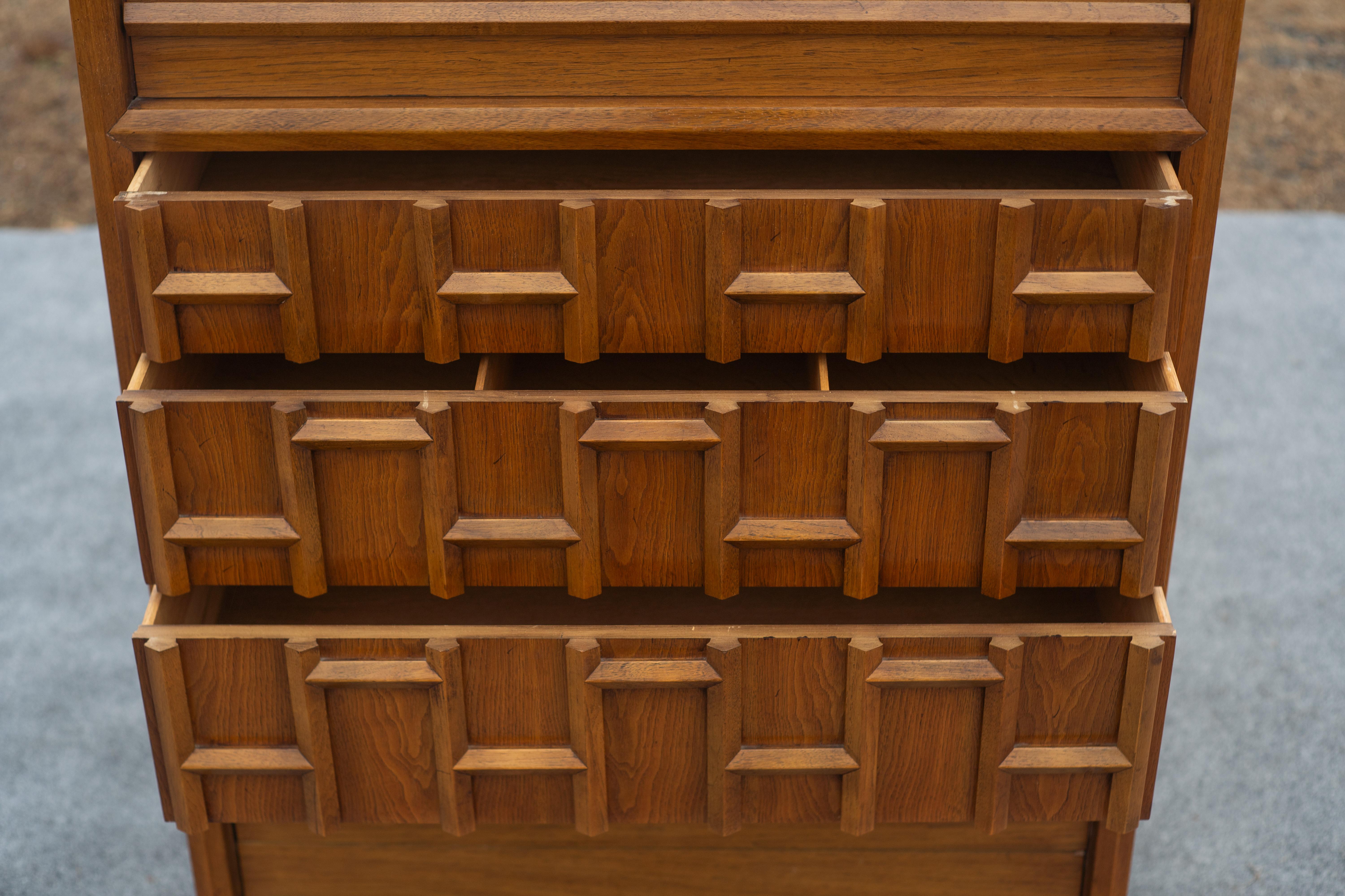 Rare Thomasville Carved Walnut Gentleman's Chest or Tall Dresser 2