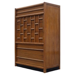 Rare Thomasville Carved Walnut Gentleman's Chest or Tall Dresser