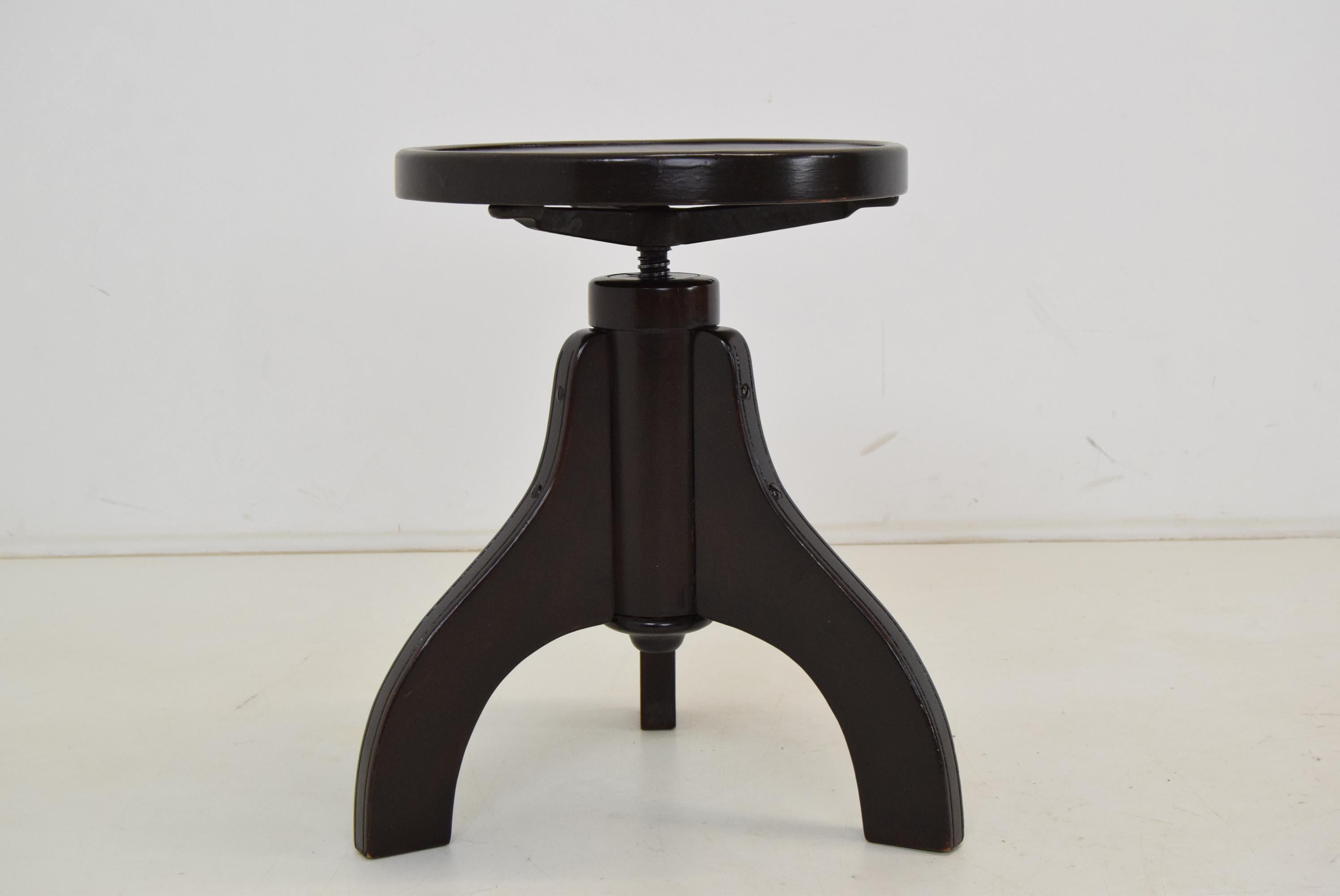 Art Deco Rare Thonet Swivel Piano Stool, Circa 1940's.  For Sale