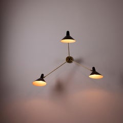 Rare Three-Arm Wall Light by Stilnovo