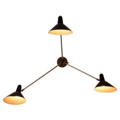 Rare Three-Arm Wall Light by Stilnovo