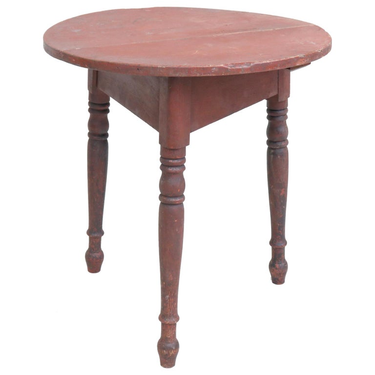 Rare Three Legged Country Side Table, 3 Legged Round Tables