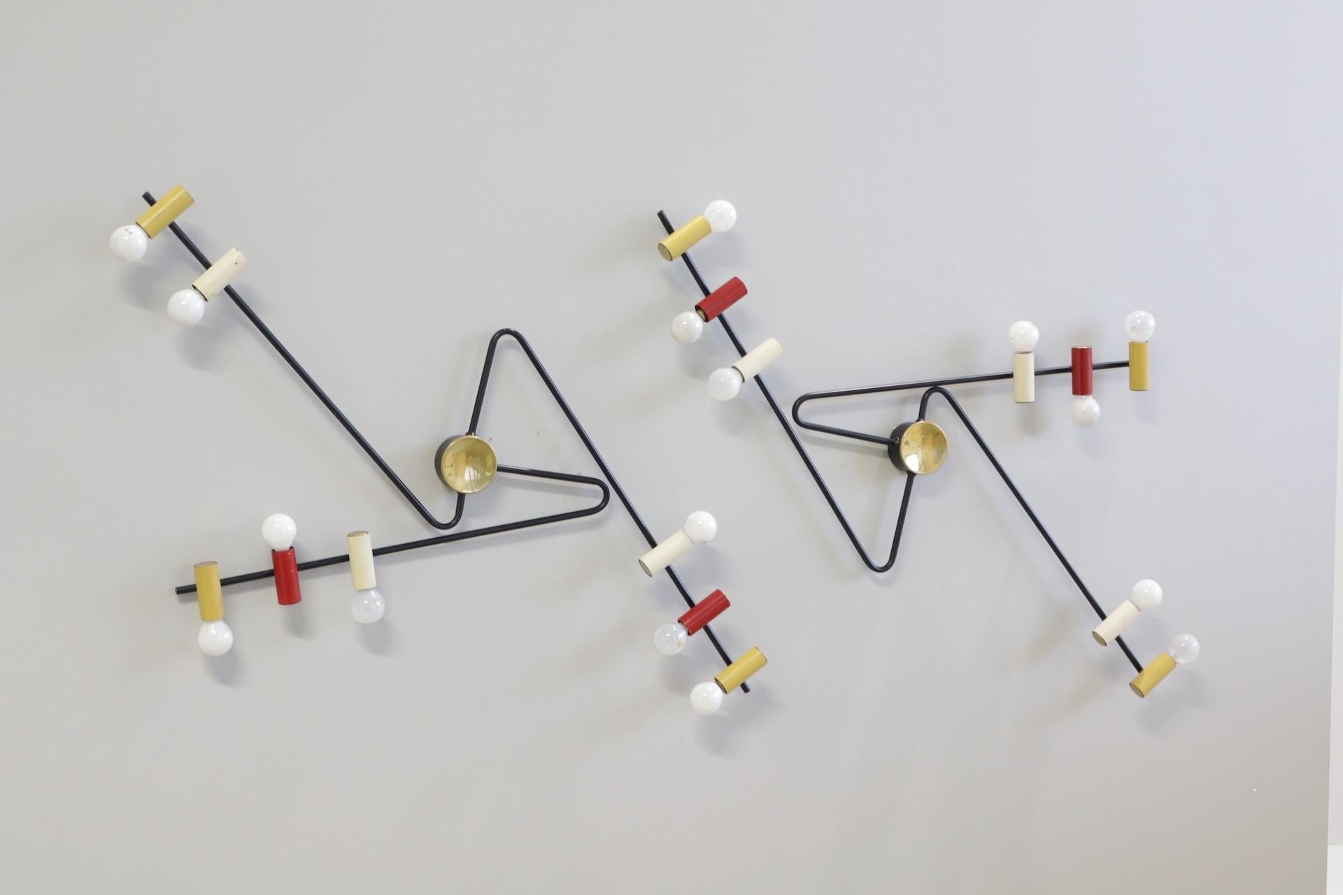 Raro aplique de tres luces de Bruno Gatta Italiano en venta