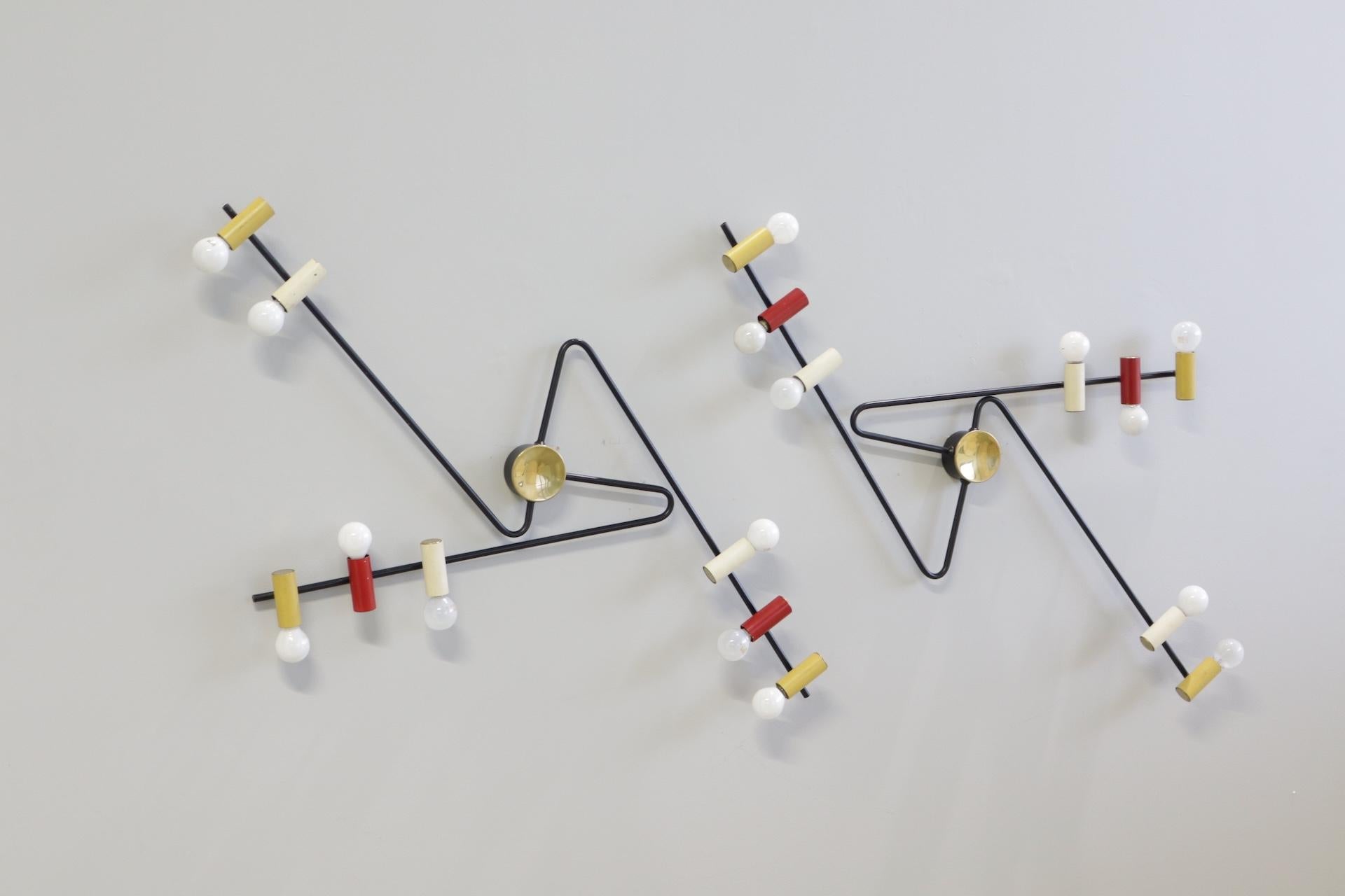 Raro aplique de tres luces de Bruno Gatta en Bueno estado para la venta en Rovereta, Repubblica di San Marino
