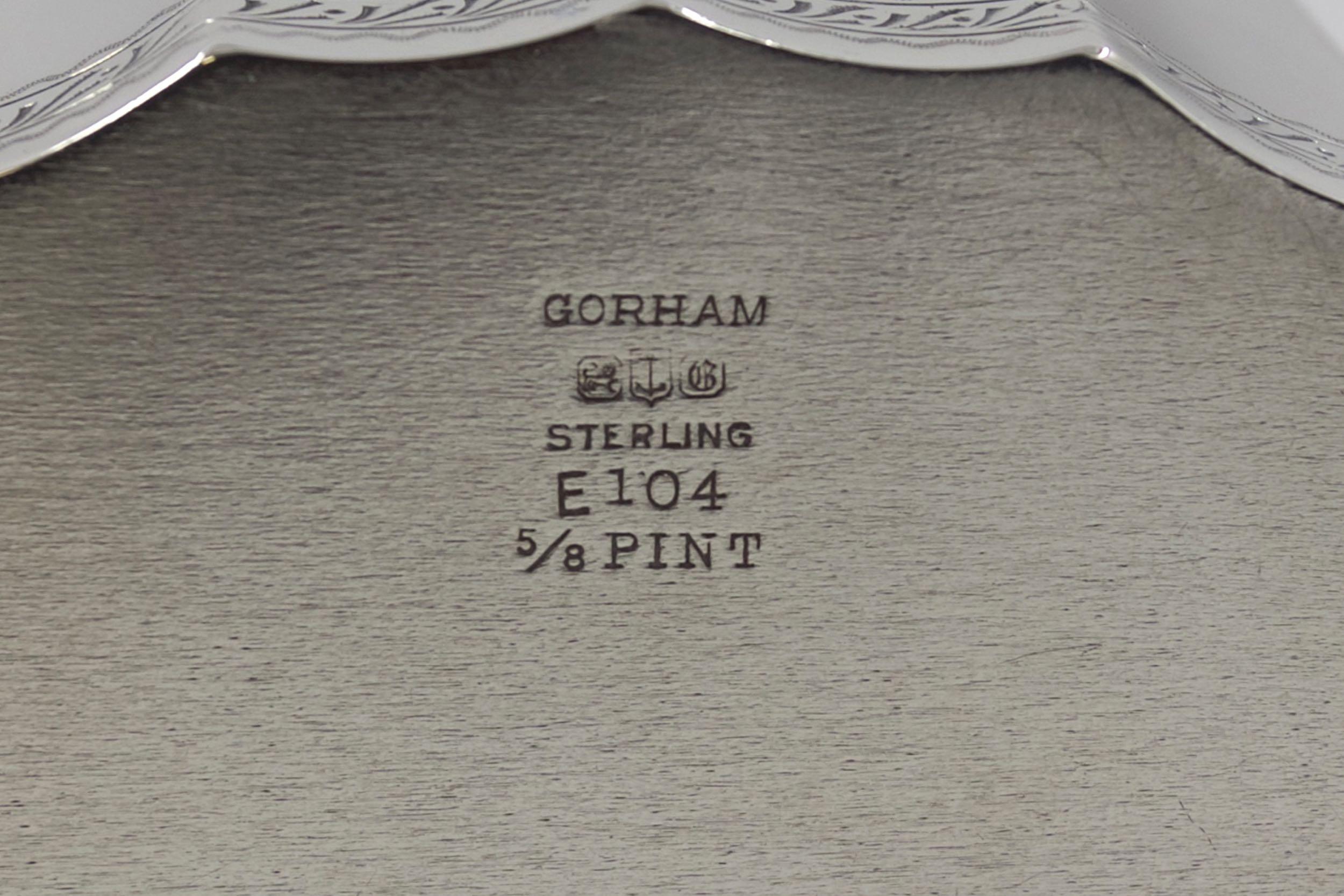 Fine Gorham Co. Sterling Silver Tea Coffee Service Set, 20th Century 4