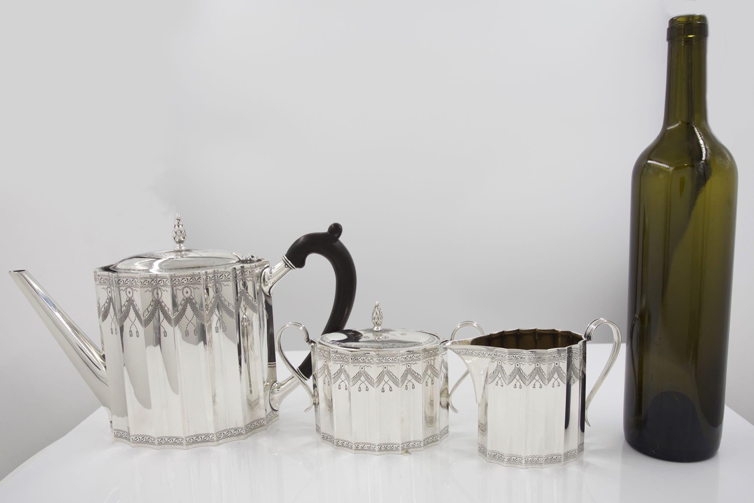 American Fine Gorham Co. Sterling Silver Tea Coffee Service Set, 20th Century