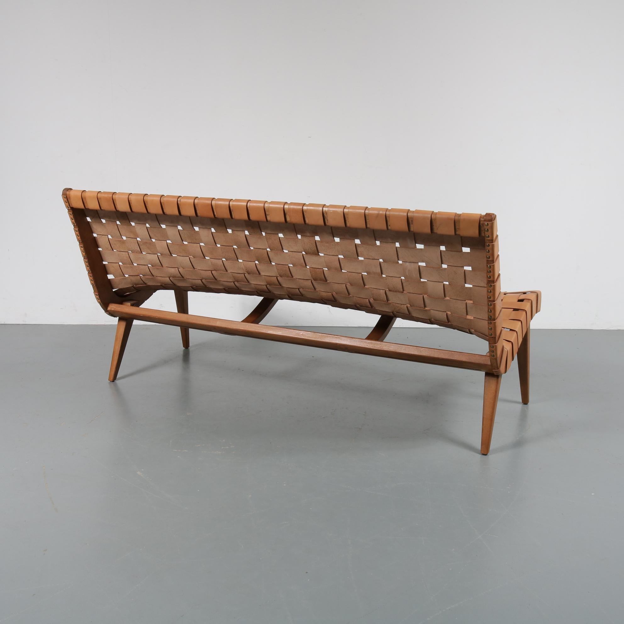 Mid-Century Modern Rare Three-Seat Jens Risom Sofa for Knoll International, USA, 1950