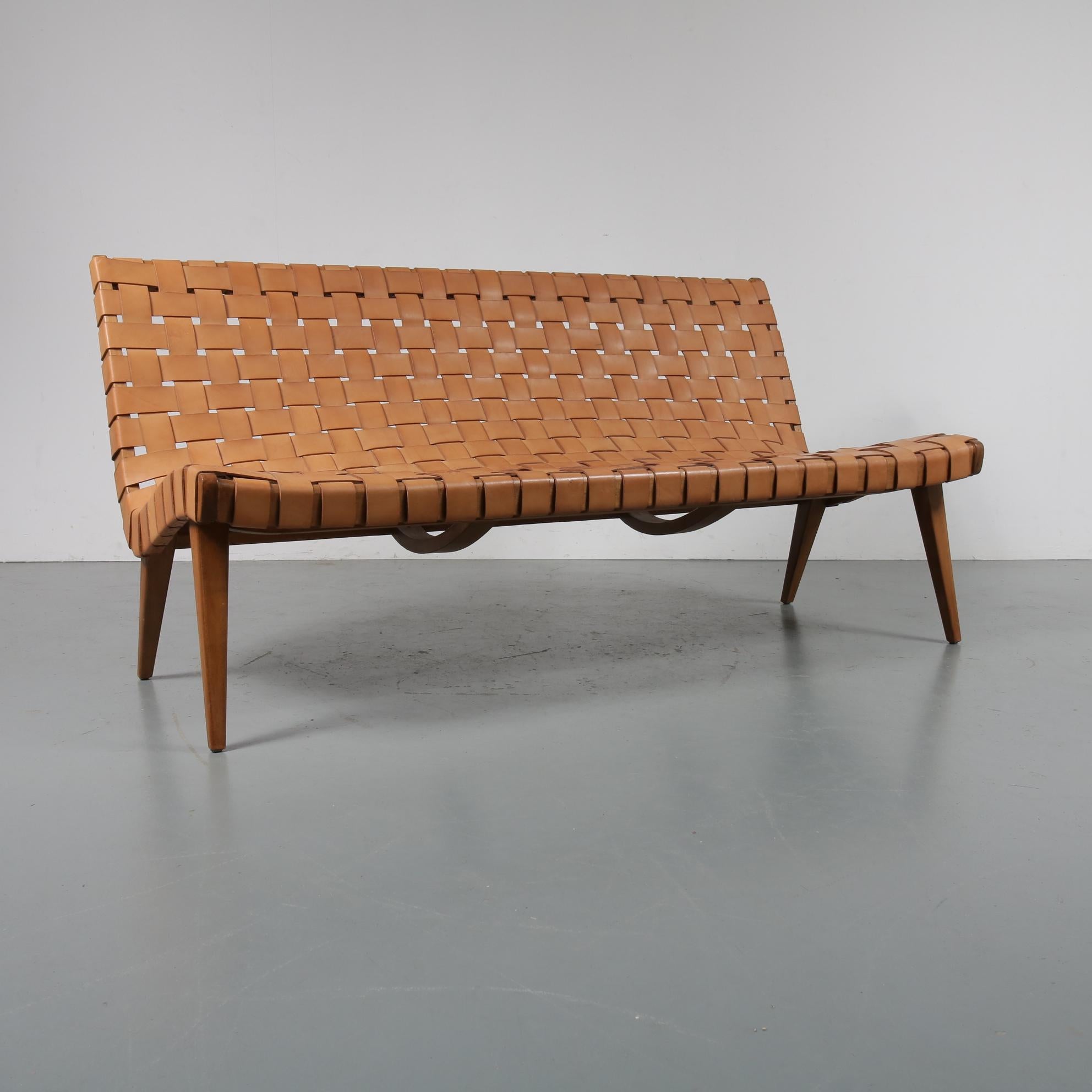 Rare Three-Seat Jens Risom Sofa for Knoll International, USA, 1950 1