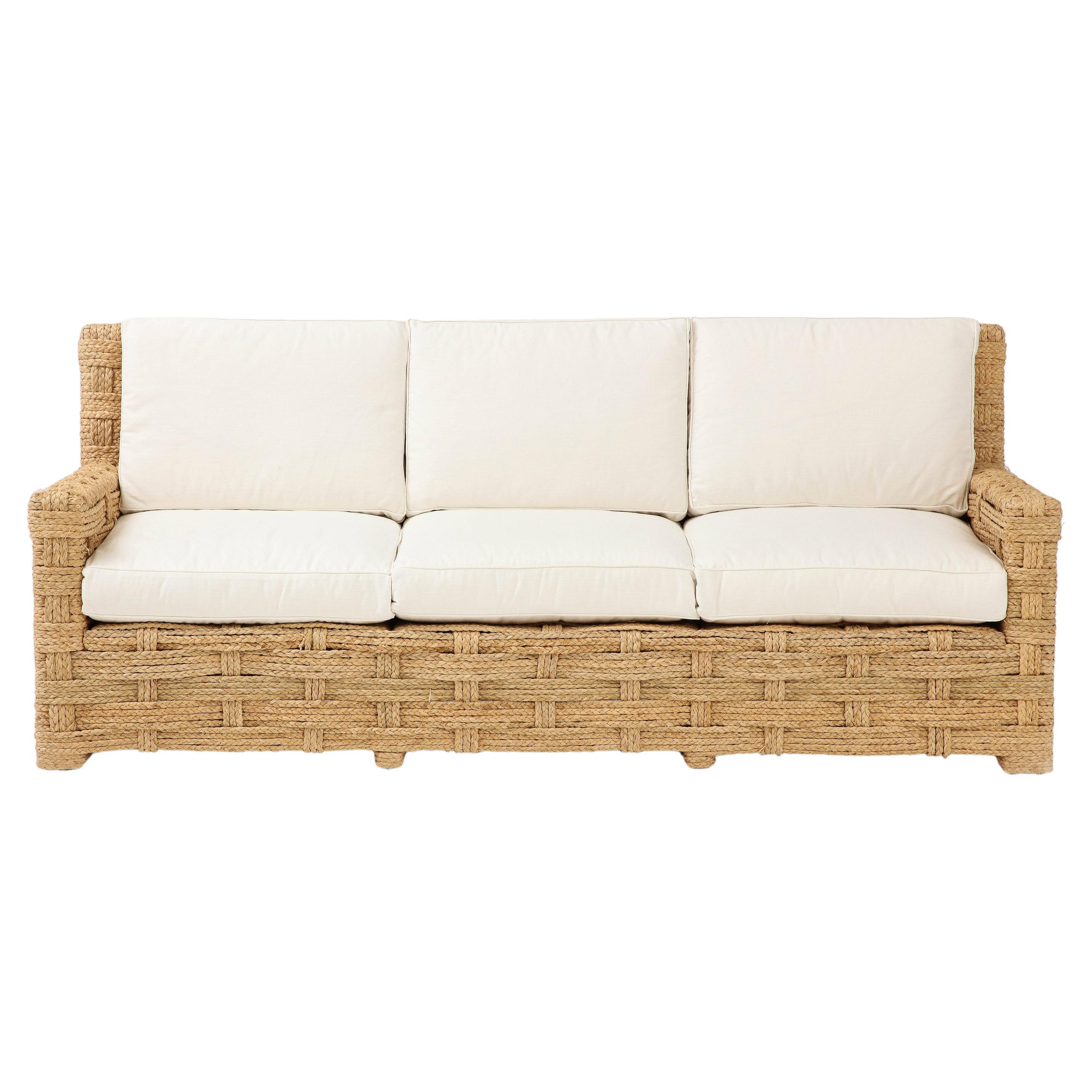 Seltenes Dreisitzer-Sofa von Adrien Audoux und Frida Minet im Angebot