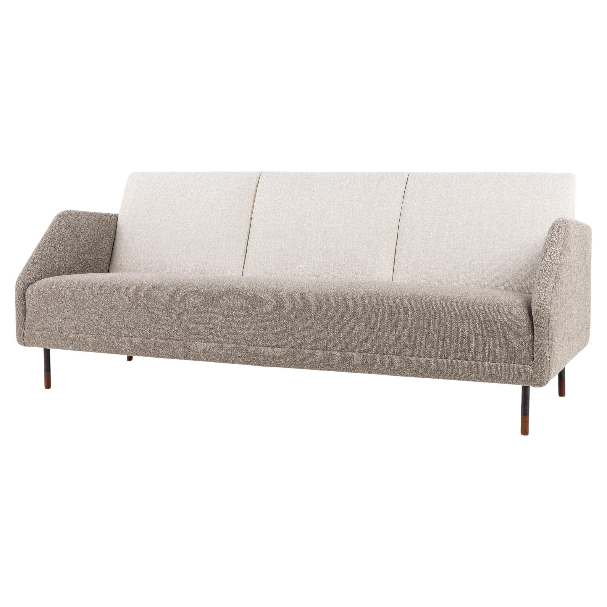 Rare three-seater sofa in grey textile by Finn Juhl