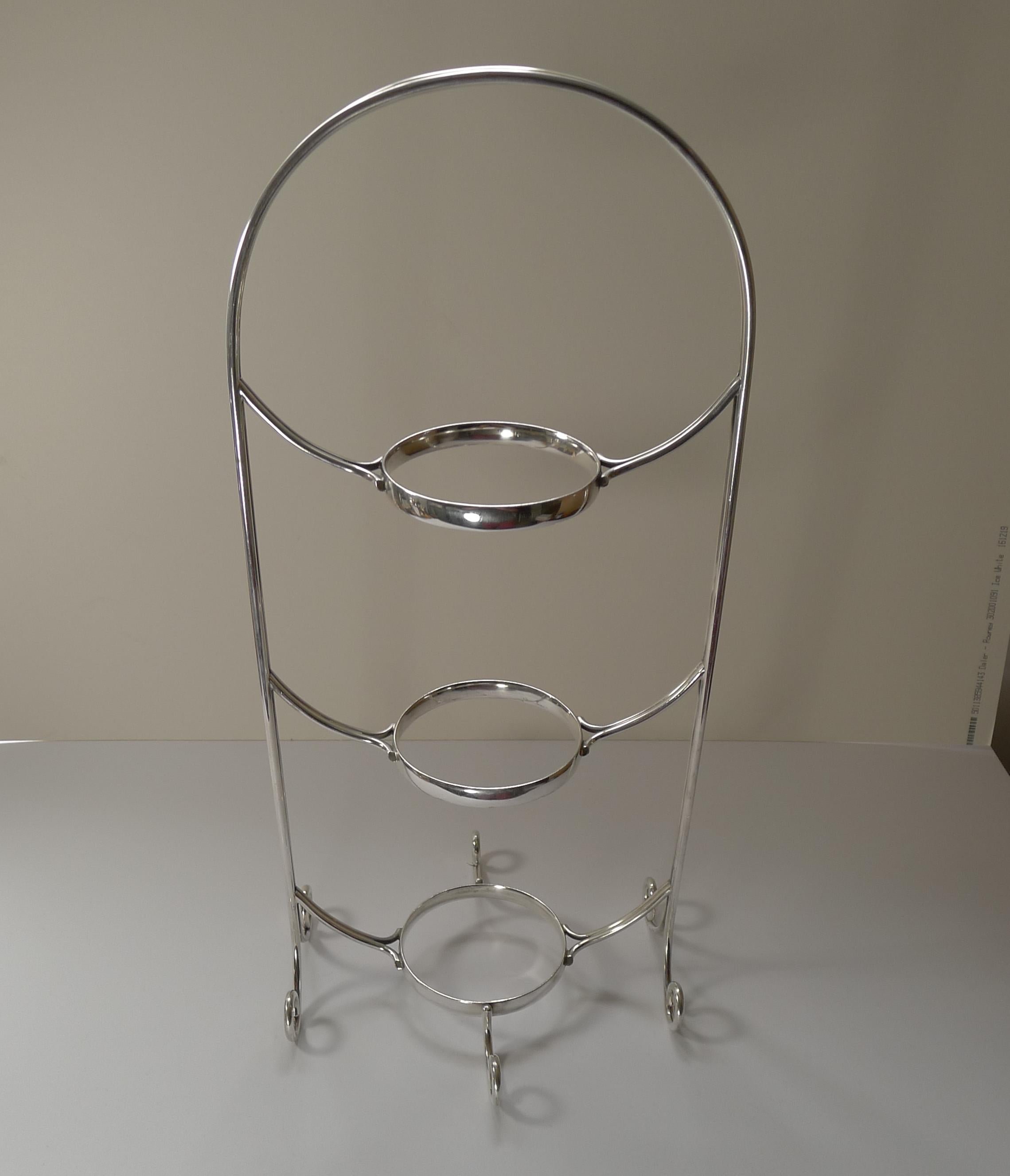 silver cake stand 3 tier
