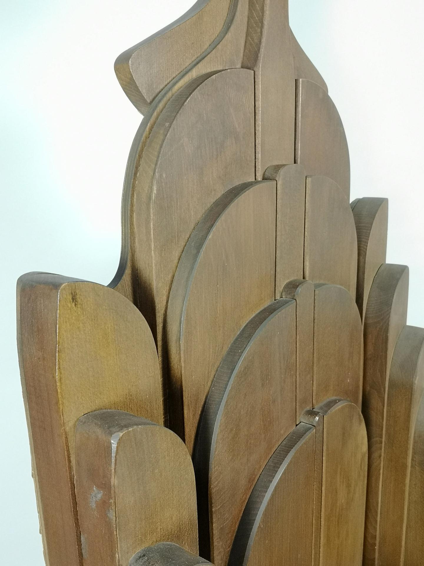 Rare Wooden Throne Chair by Gabor Mezei and Imre Makovecz, 1980s 1