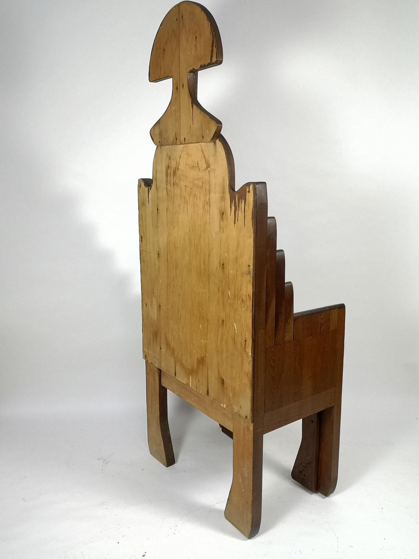 Organic Modern Rare Wooden Throne Chair by Gabor Mezei and Imre Makovecz, 1980s