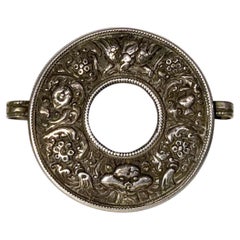 Rare Tibetan or Mongolian Gau Box Front with Garuda and Guardian Lion - Buddhist