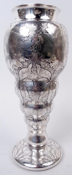 Rare Tiffany Aesthetic Sterling Silver Vase