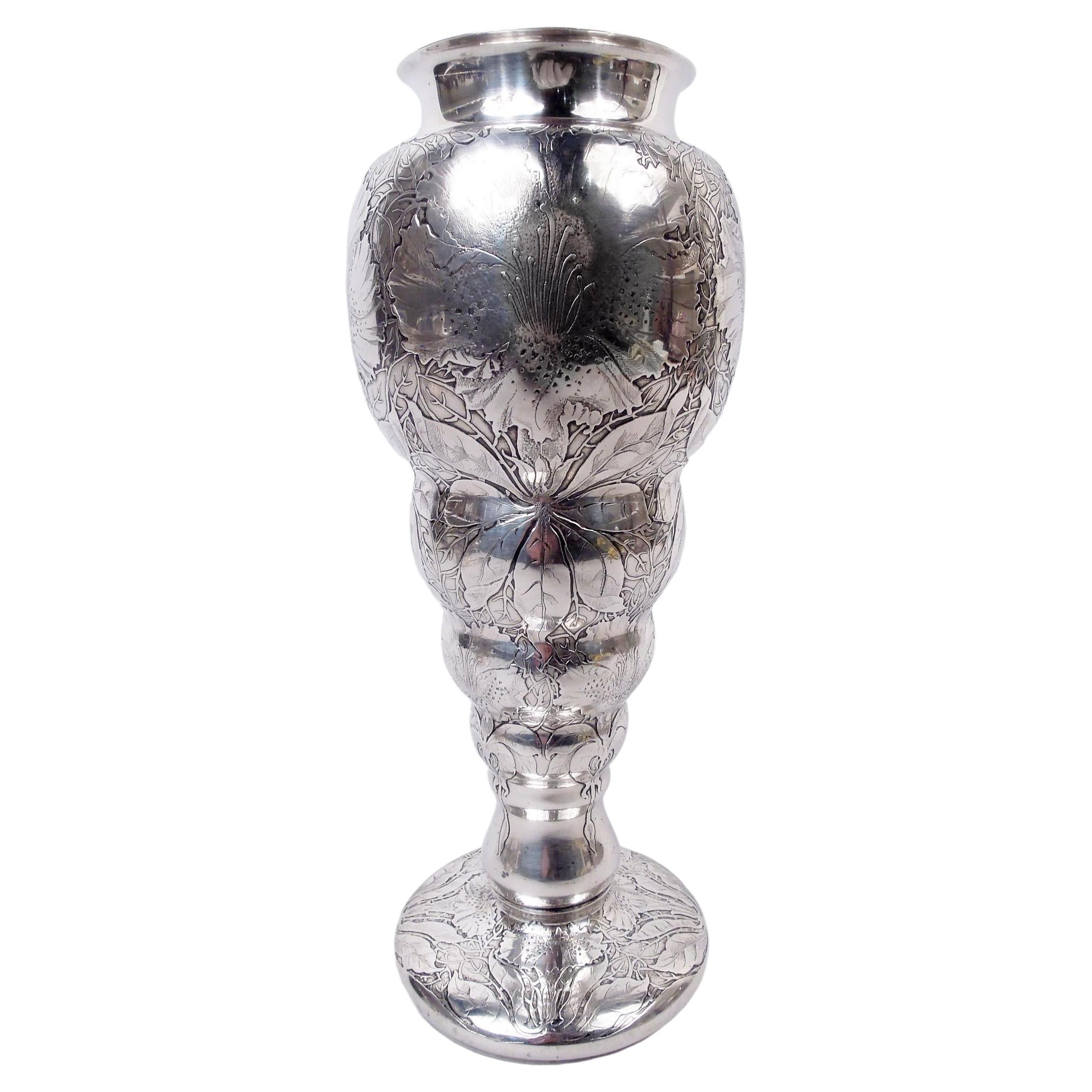 Rare Tiffany Aesthetic Sterling Silver Vase