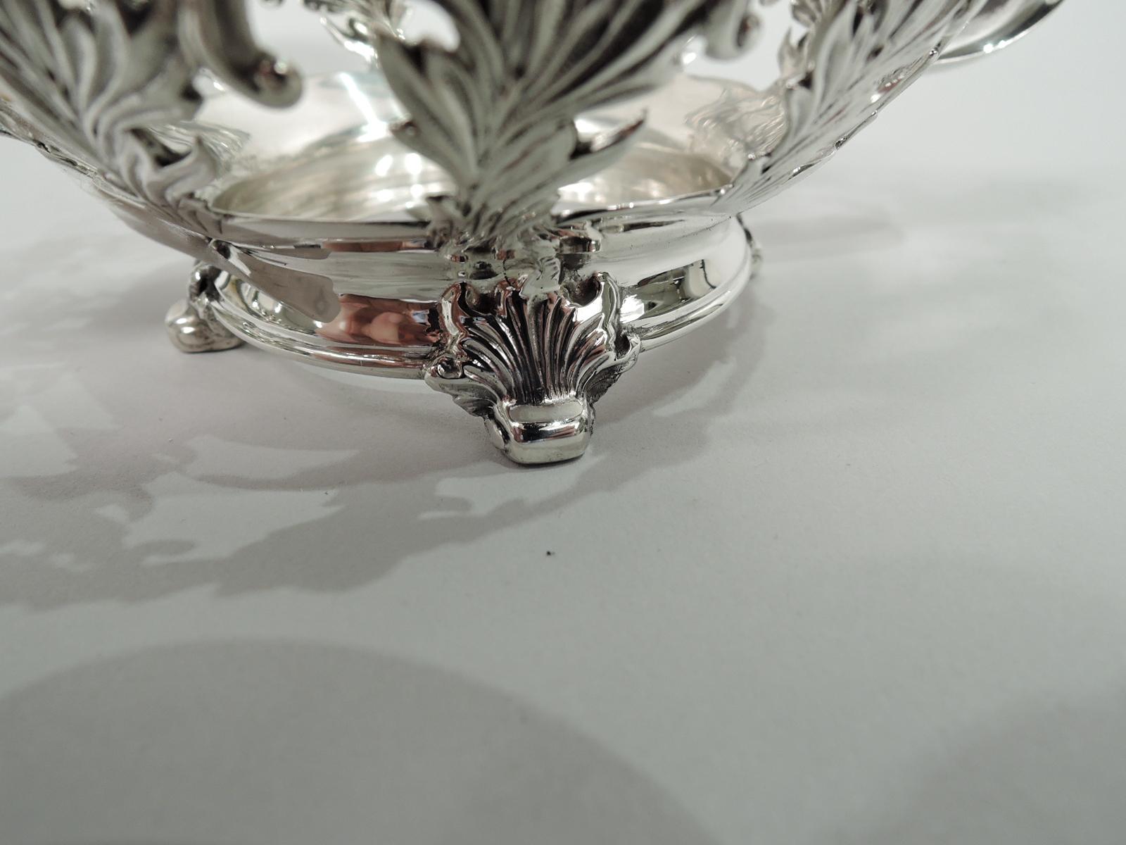Sterling Silver Rare Tiffany Chrysanthemum Bouillon Bowls & Original Lenox Inserts For Sale