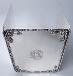 Raro paravento per candele Tiffany Chrysanthemum Japonesque in argento sterling