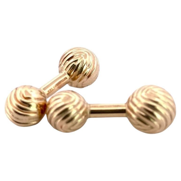 Rare Tiffany & Co. 14K Yellow Gold Knots Cufflinks Set For Sale