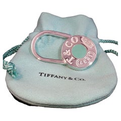RARE Tiffany & Co 1837 Sterling Silver Blue Enamel Lock Key Chain Spain 32.5g