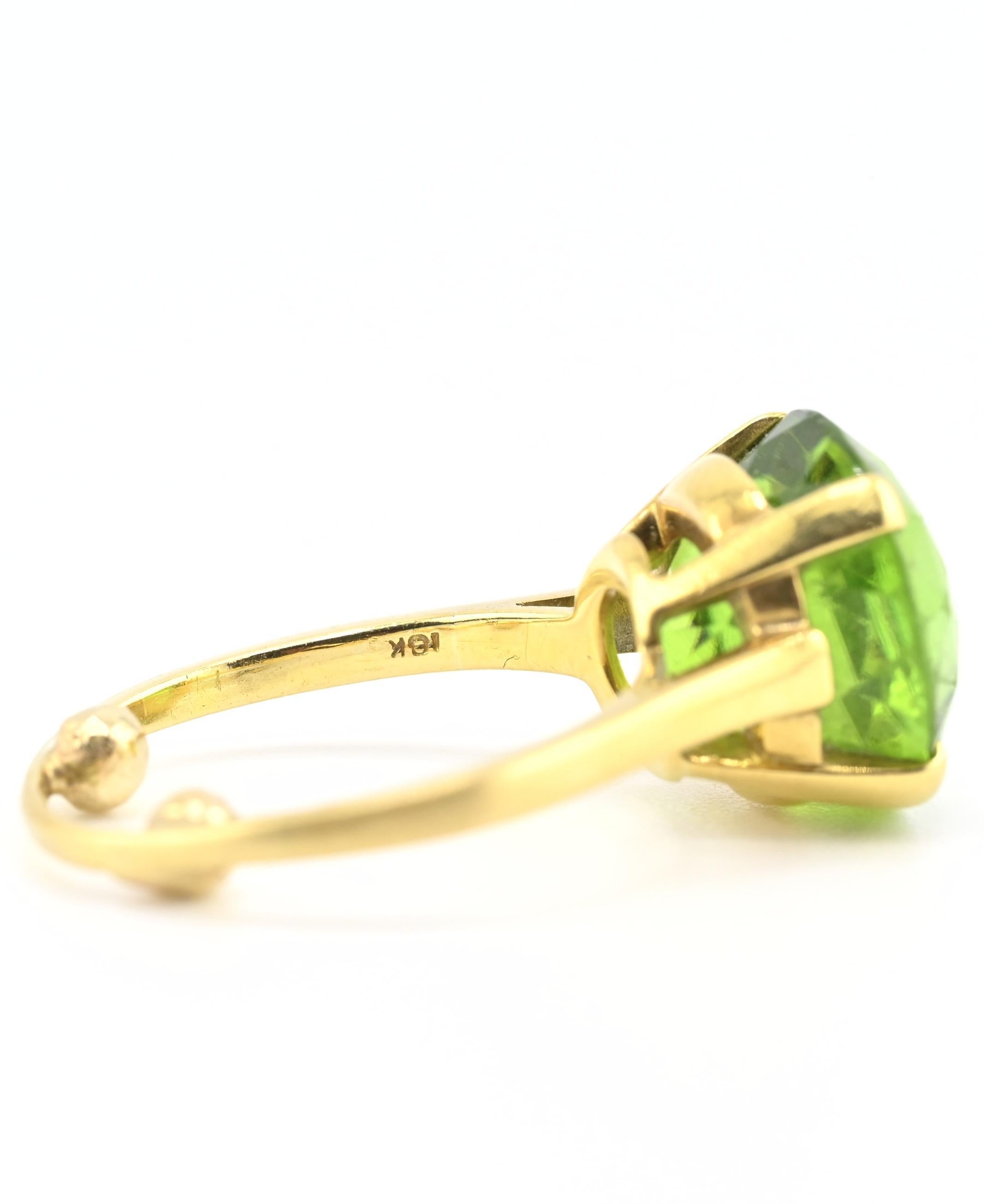 Raro anello di peridoto Tiffany & Co. 18 carati, misura 5, certificato IGI in vendita 1