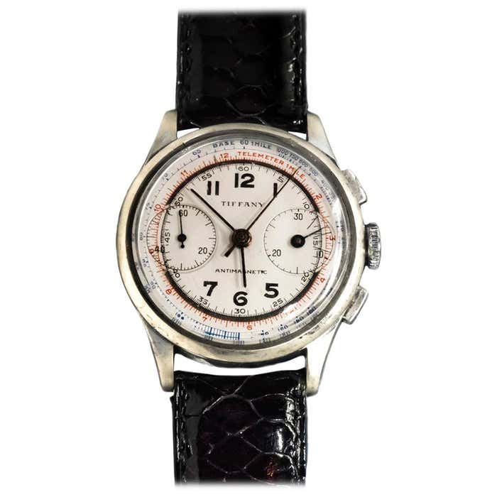 Rare Tiffany and Co. Chronograph Telemeter Stainless Steel Aviation ...