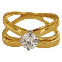 Rare Tiffany & Co. Bague croisée de diamants
