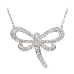 Rare Tiffany & Co. Diamond Dragonfly Necklace made in Platinum
