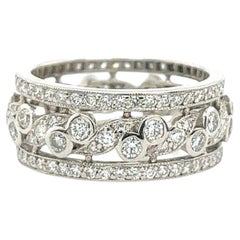 Rare Tiffany & Co Diamond Scroll Wide Band Ring