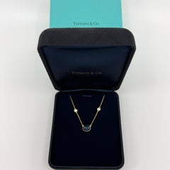 Rare Tiffany & Co. Elsa Peretti Sapphire & Diamond By The Yard 18k Gold Necklace