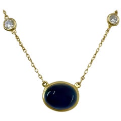 Rare Tiffany & Co. Elsa Peretti Sapphire & Diamond By The Yard 18k Gold Necklace