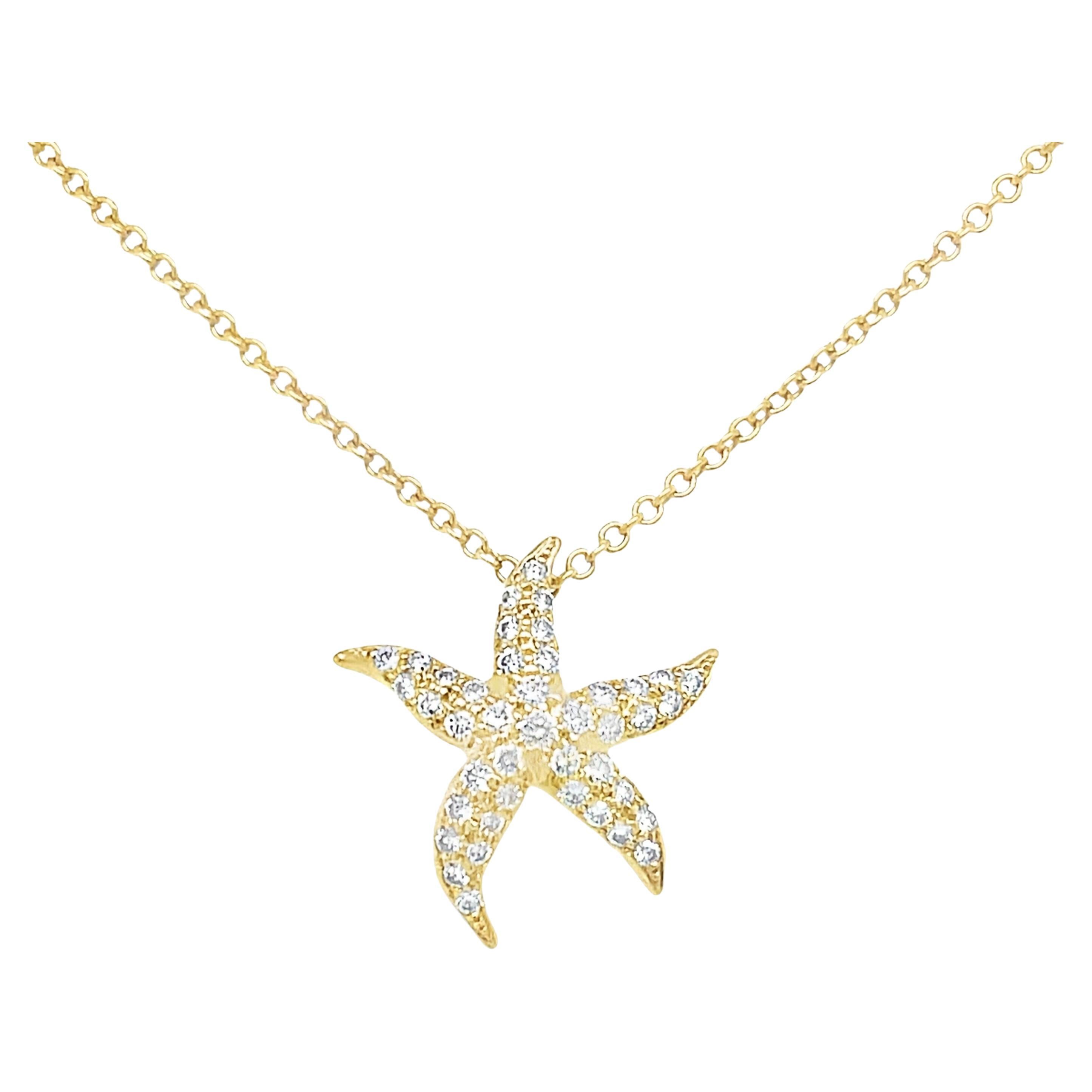 Raro Tiffany & Co. Collar Colgante Estrella de Mar Elsa Peretti de Oro de 18 K
