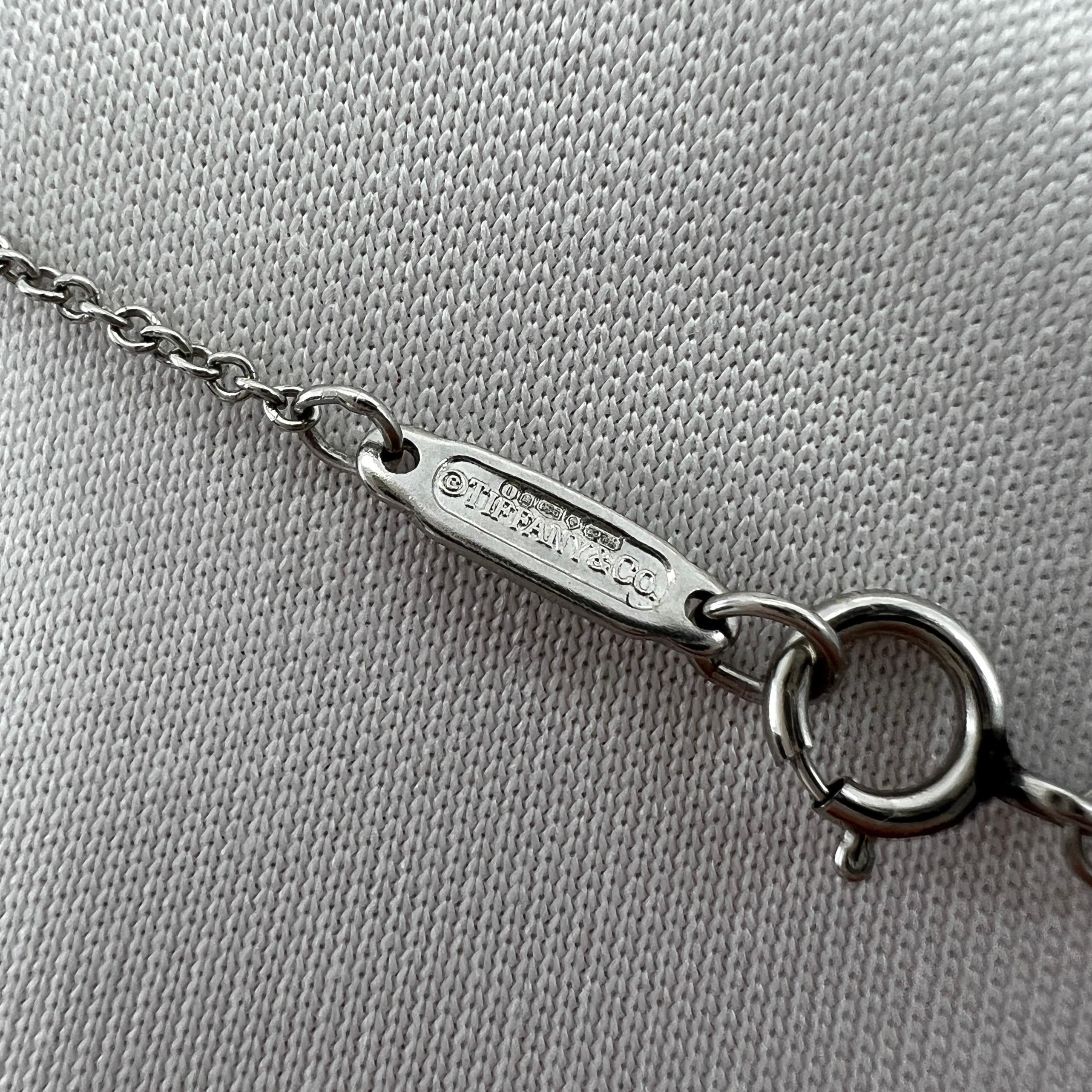 Seltene Tiffany & Co. Fleur de Lis Diamant-Platin-Halskette mit Schlüsselanhänger im Angebot 5