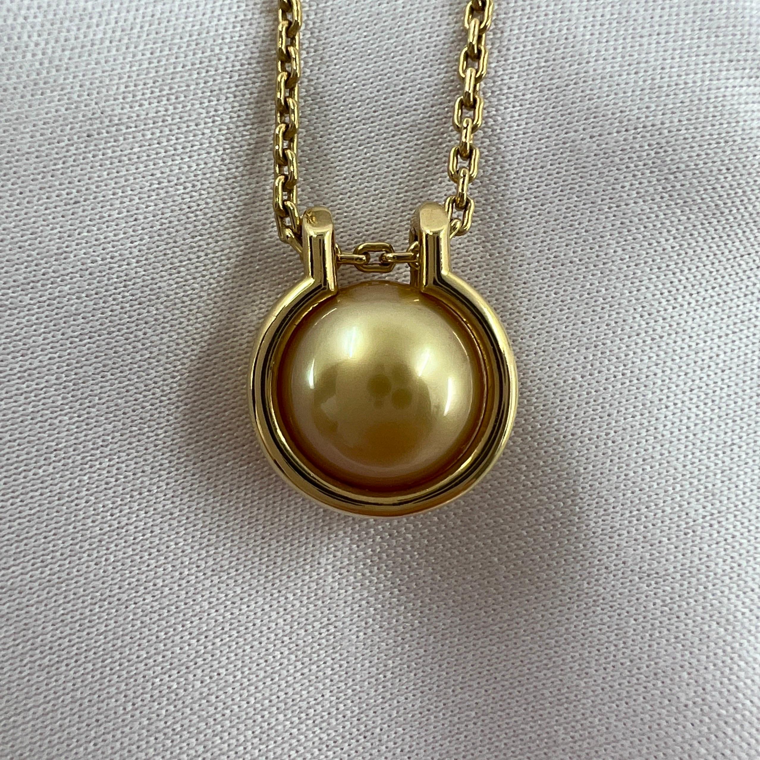 Rare Tiffany & Co. Hardwear Golden Southsea Pearl 18k Yellow Gold Link Necklace In Excellent Condition In Birmingham, GB