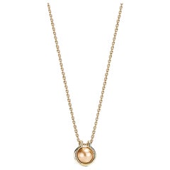 Rare Tiffany & Co. Hardwear Golden Southsea Pearl 18k Yellow Gold Link Necklace